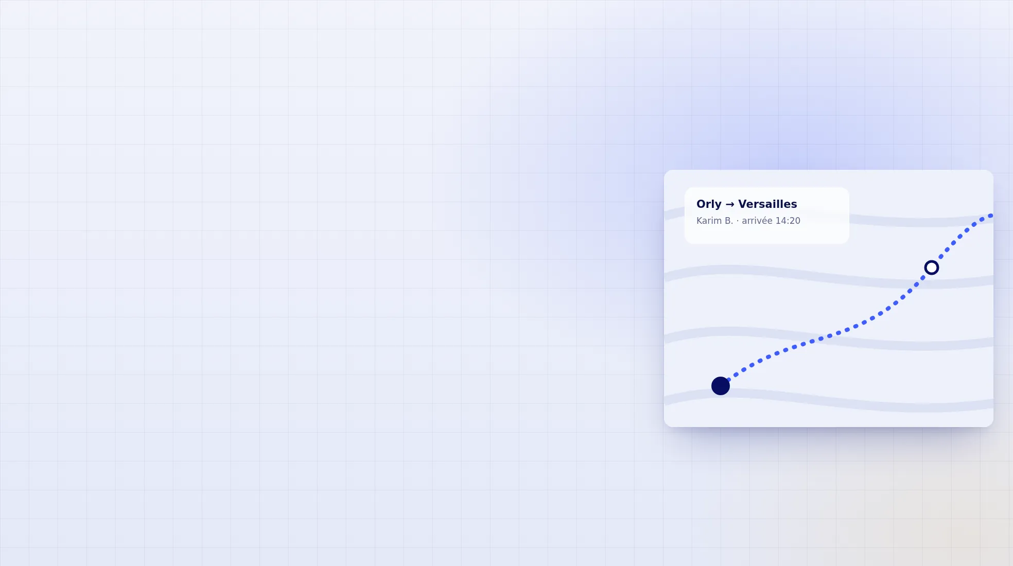 Carte de dispatch Reelay : trajet Orly vers Versailles
